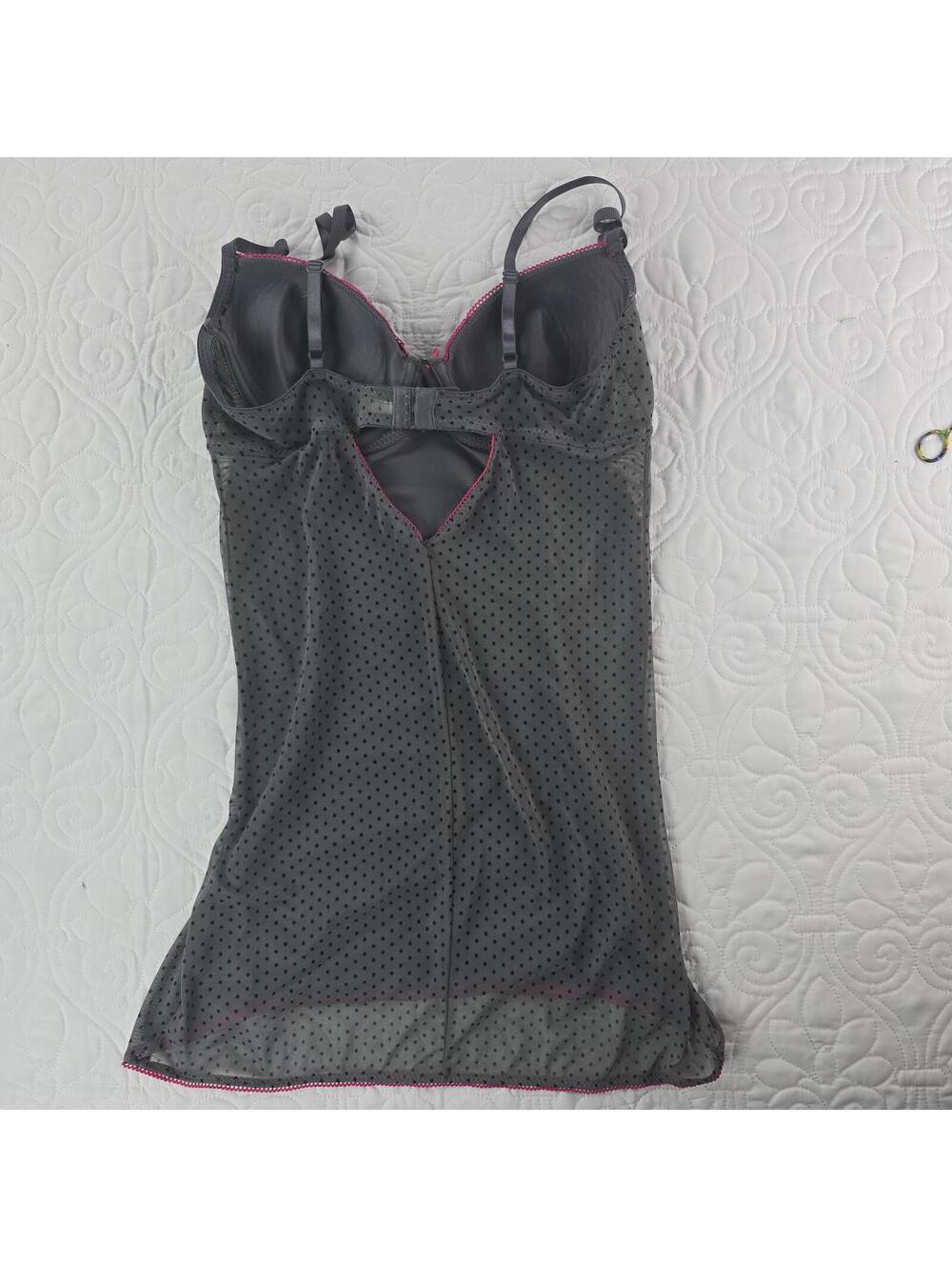 Y2k Rampage gray Leopard Print Chemise Babydoll lingerie Large Junior - Picture 4 of 8